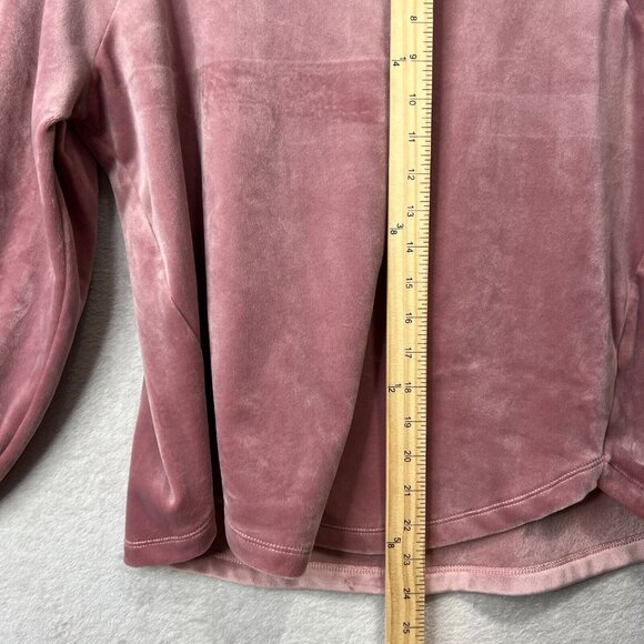 Evereve Velvet Top Womens Medium Milo Cozy Funnel Pullover in Dusty Pink - Picture 10 of 11